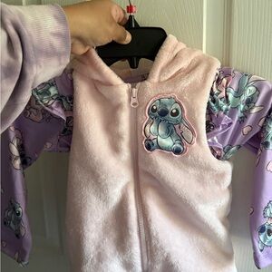 Pink and Purple Hooded Jacket with Cartoon Character